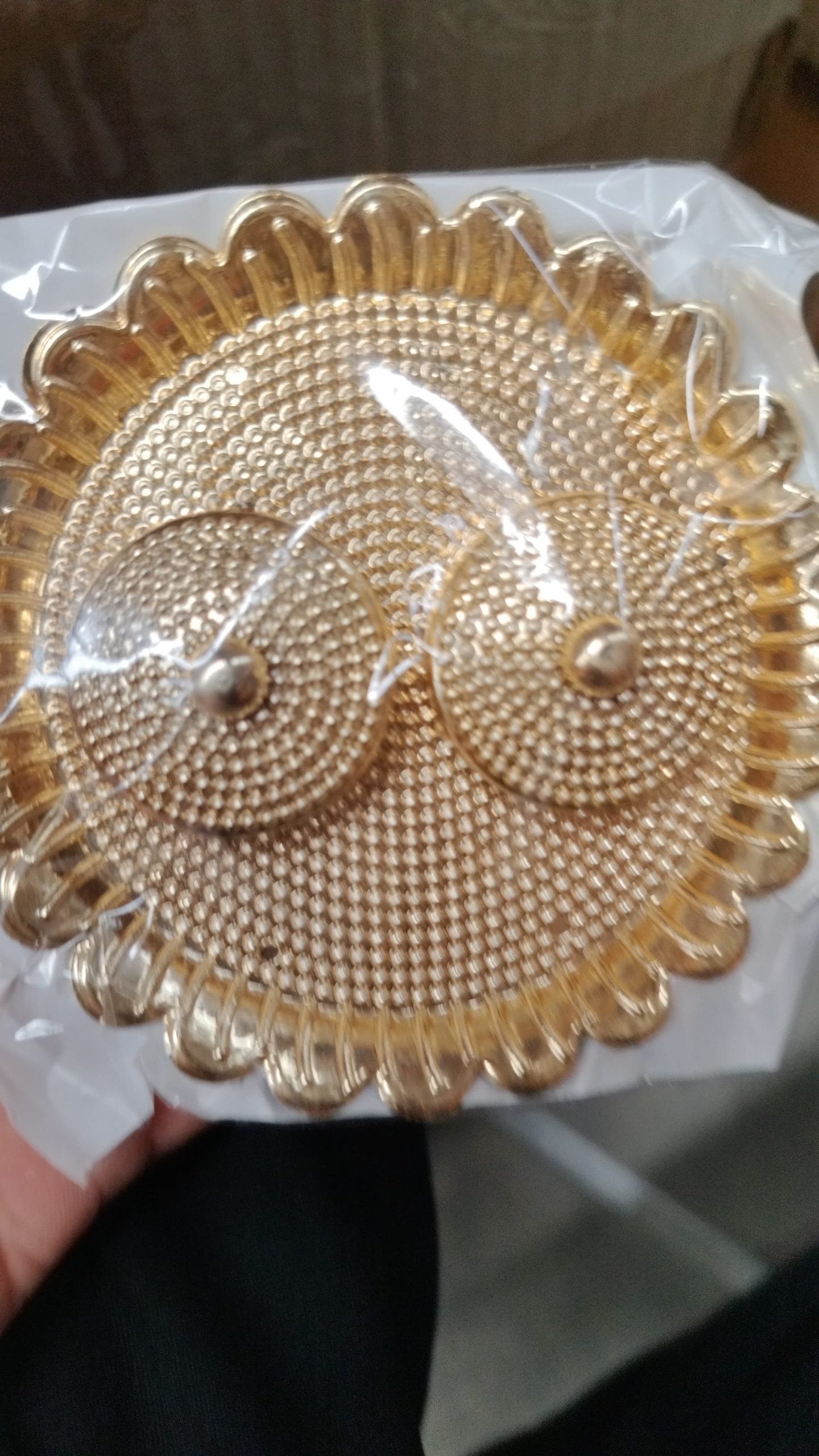 Round Puja Thali with Kumkum Holder - Image 7