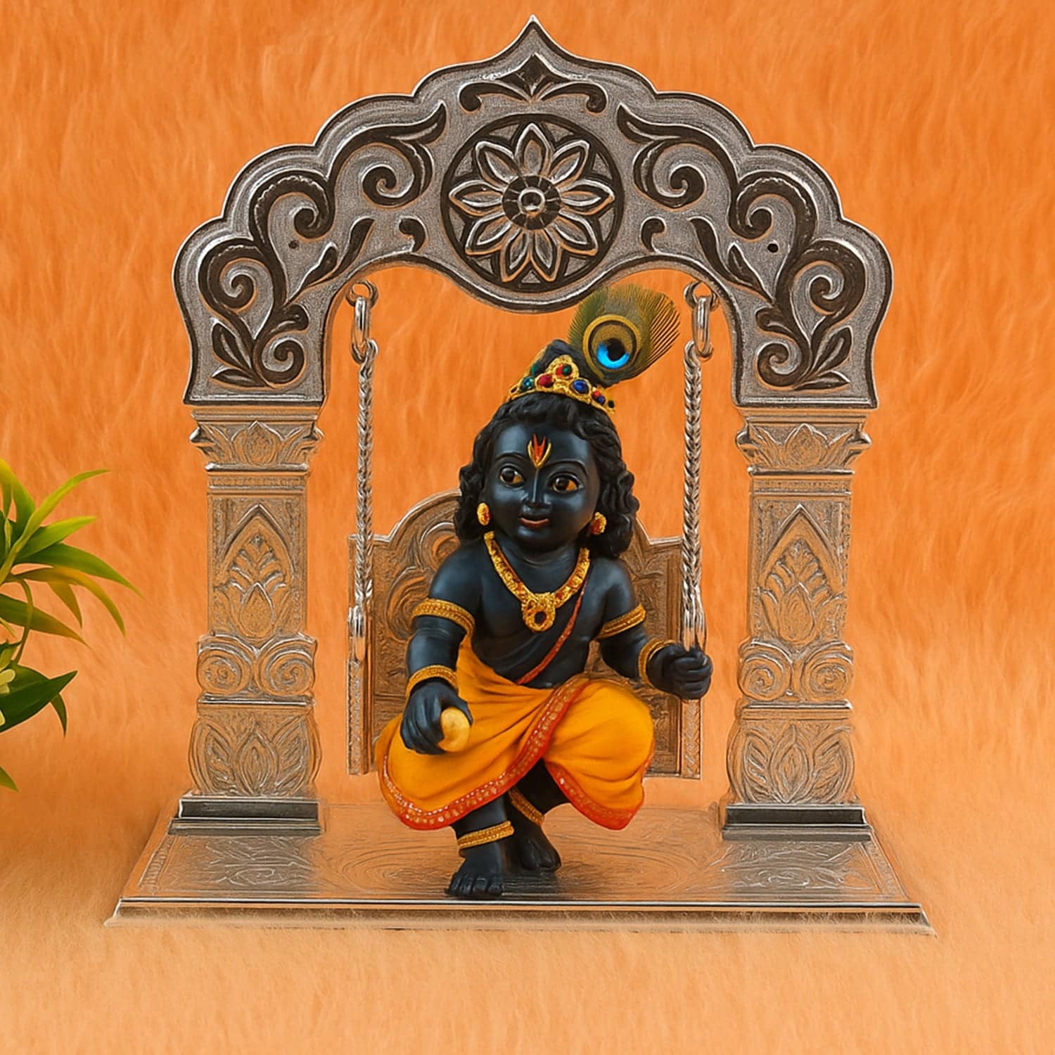 Bal Gopal Silver Jhula Swing - Image 4