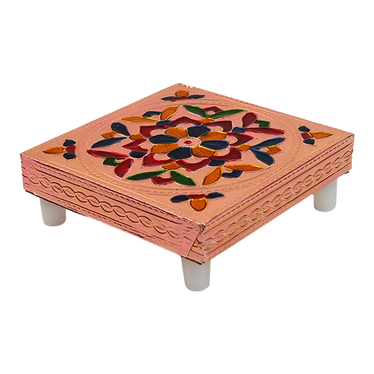 Meenakari Wooden Puja Chowki - Image 5