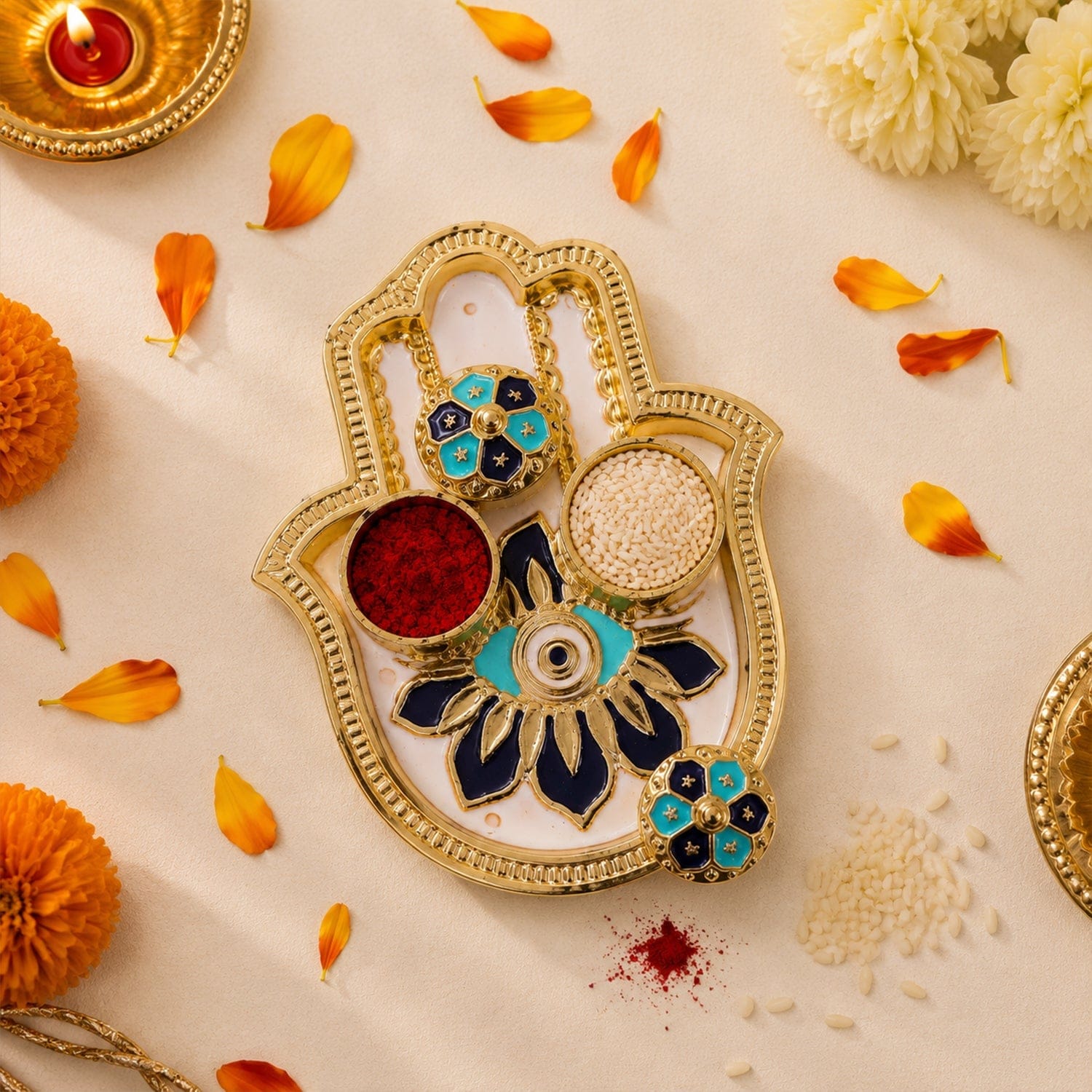 Hand Shape Kankavati Kumkum Holder - Image 3
